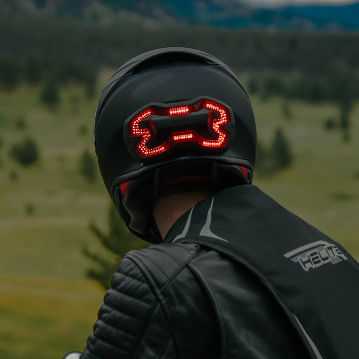 Brake Free Helmet Light on motorcycle helmet