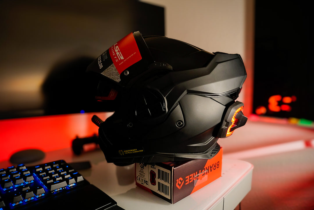 Brake Free helmet on desk