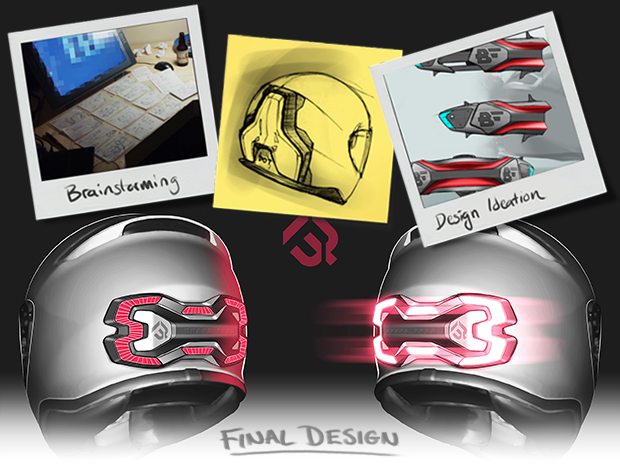 designing Brake Free helmet light