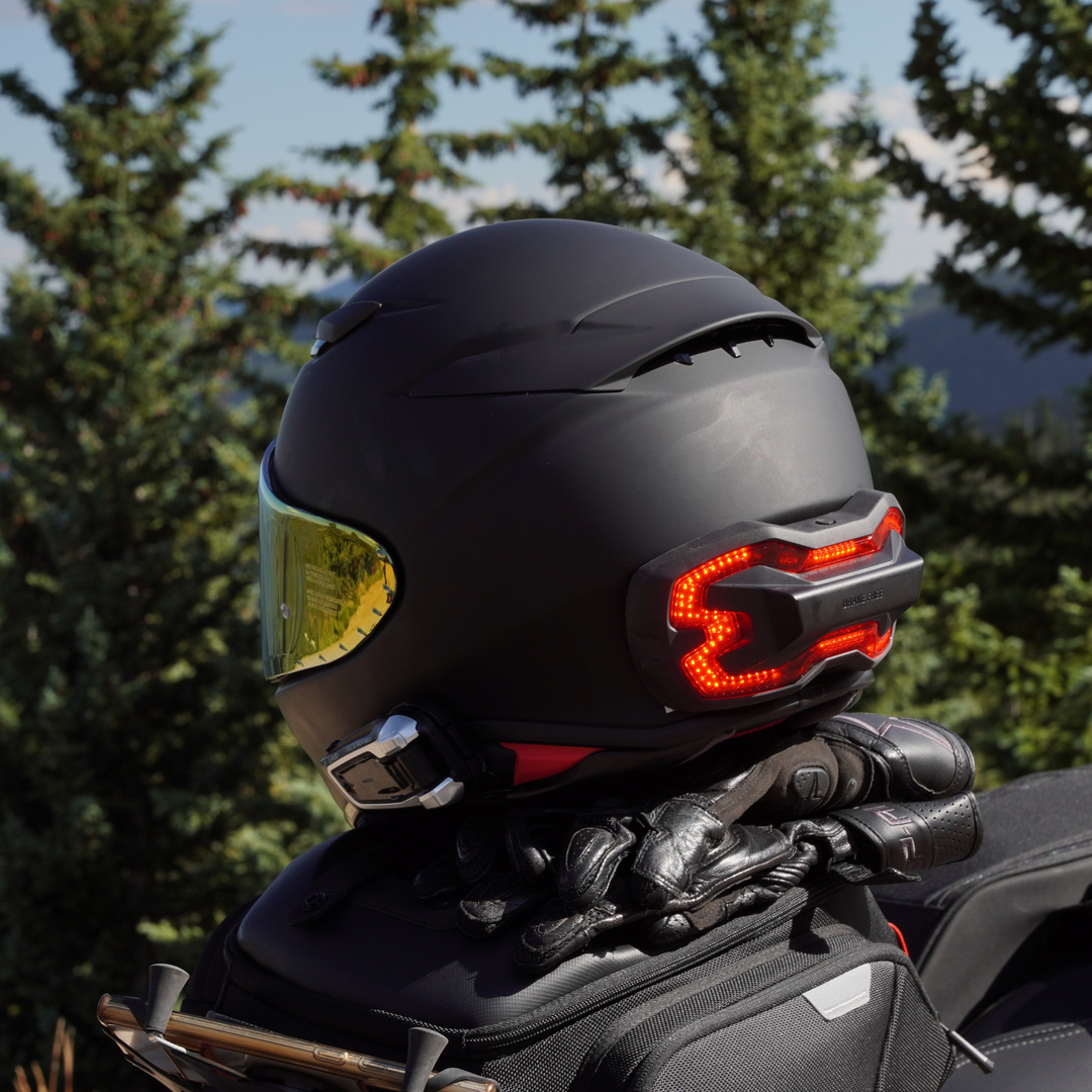Brake Free Helmet Light on motorcycle helmet